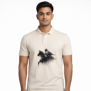 Premium Men’s Polo T-Shirt with Royal Horse Rider Print